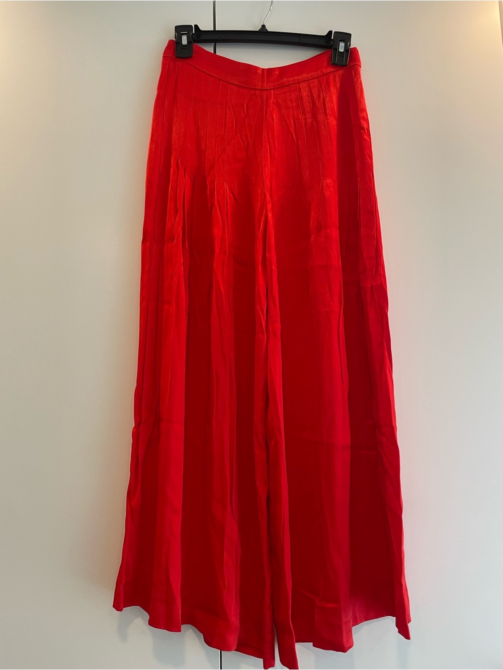 NEW Zara Red A-Line Satin Wide pants